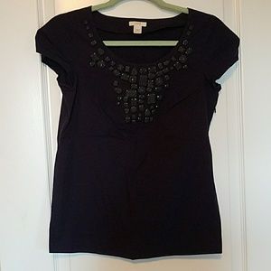 J.Crew navy beaded top size 0